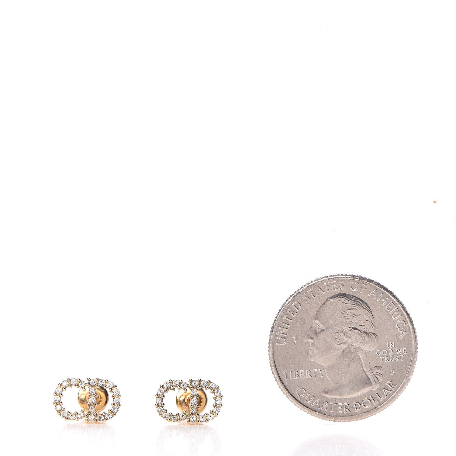Christian Dior Crystal Clair D Lune Earrings Gold 2 of 3