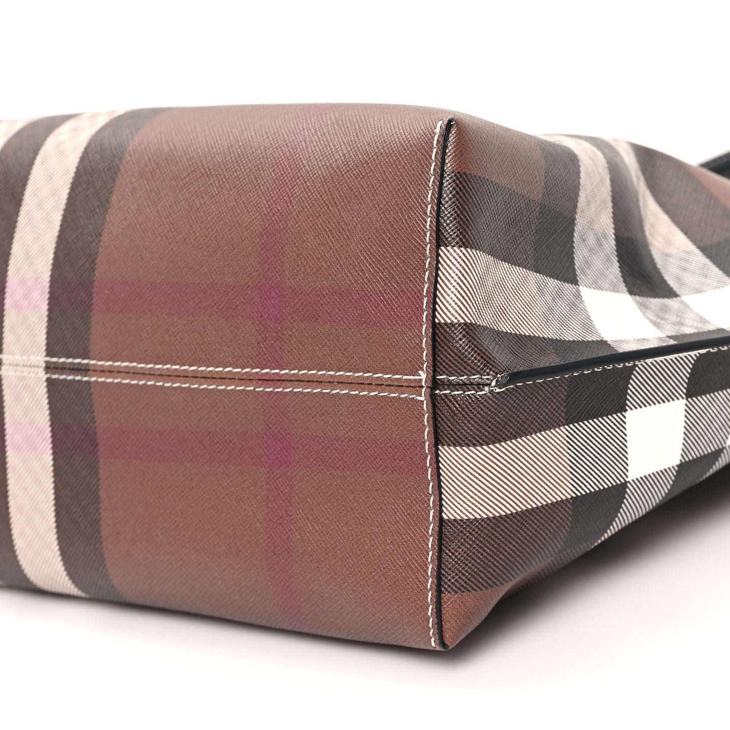 E-Canvas Check Medium Soft TB Tote Dark Birch Brown