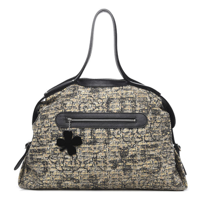 Chanel Tweed Lambskin Large Bowler Black 1 of 10