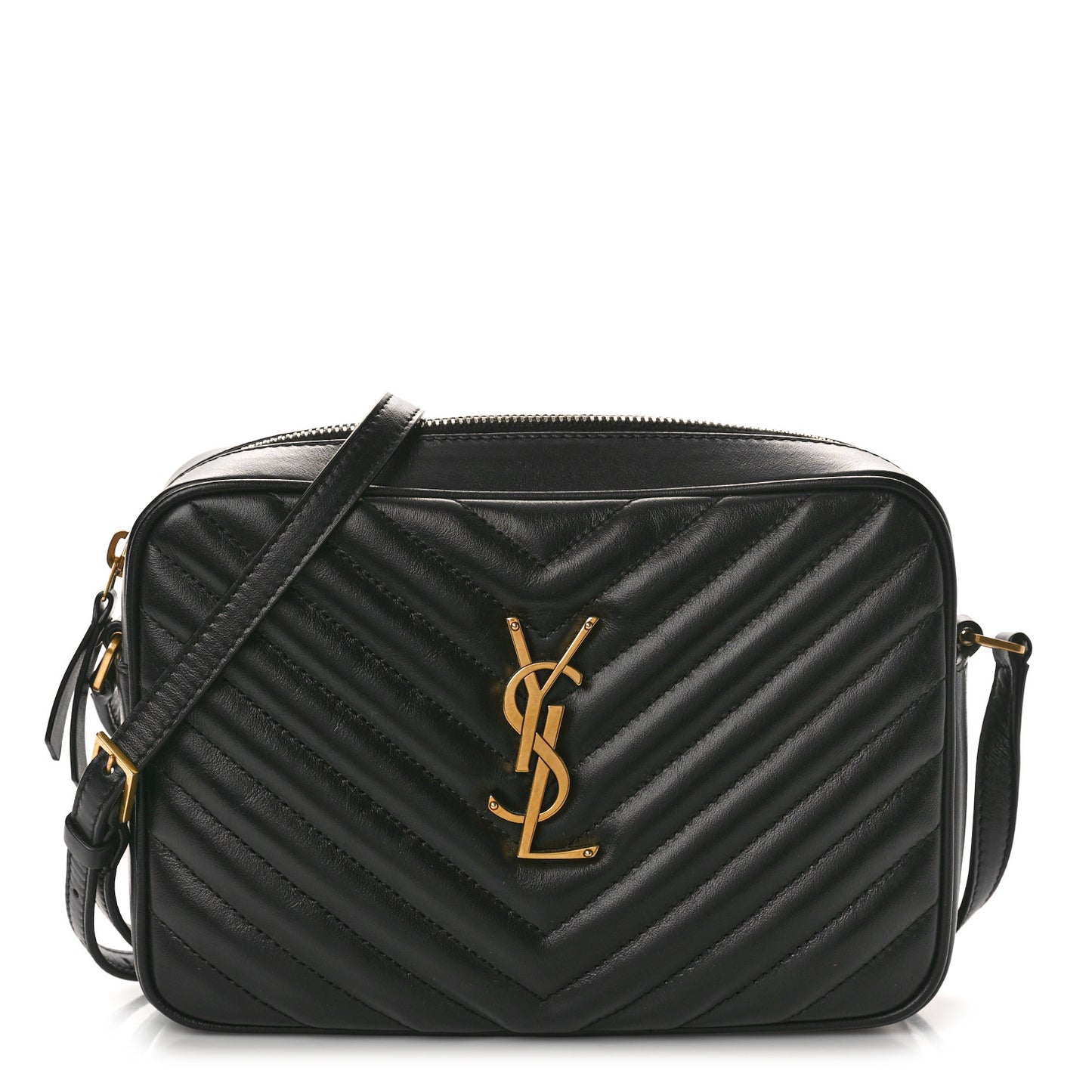 Calfskin Matelasse Monogram Lou Camera Bag Black