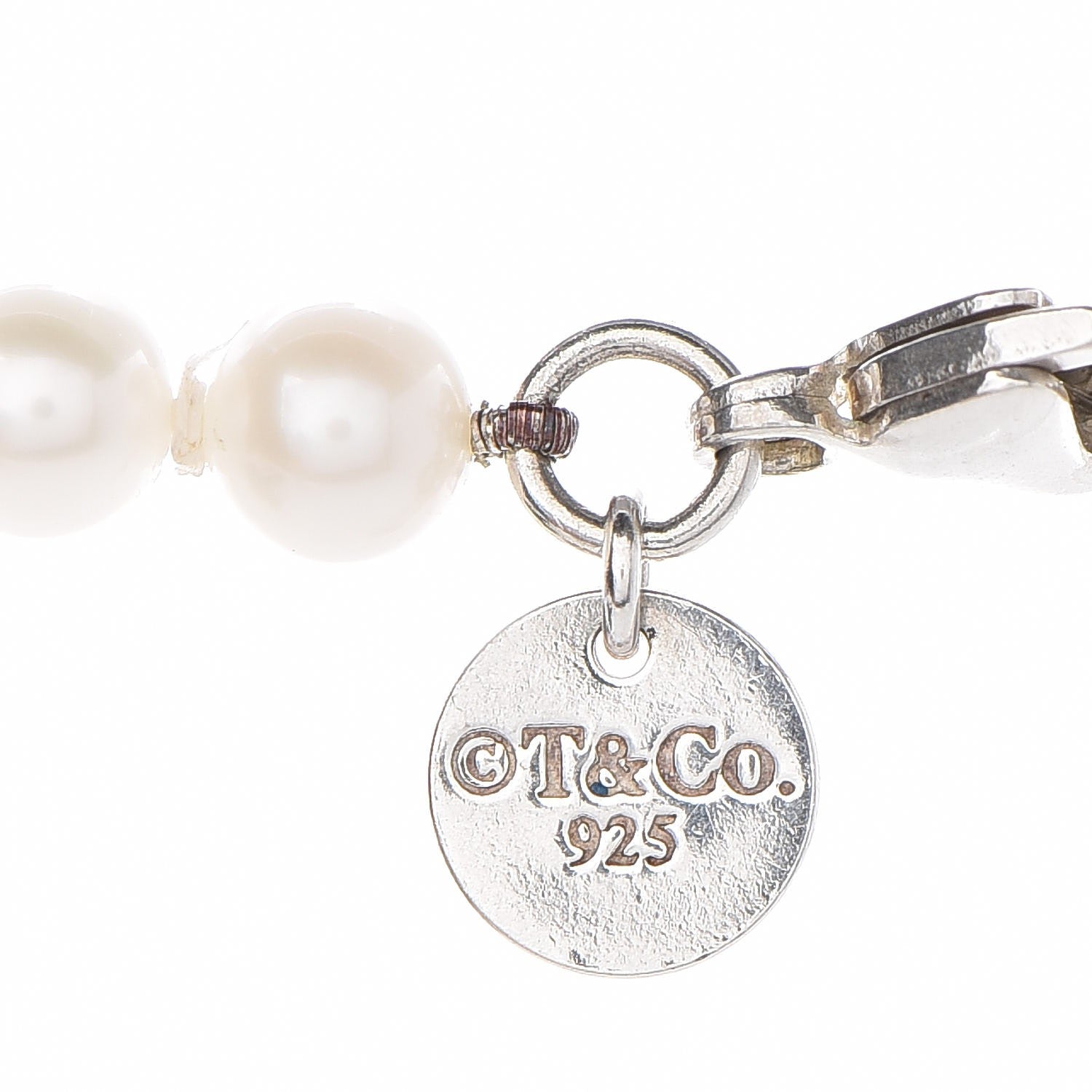 Tiffany Sterling Silver Ziegfeld 6mm Pearl necklace 4 of 7