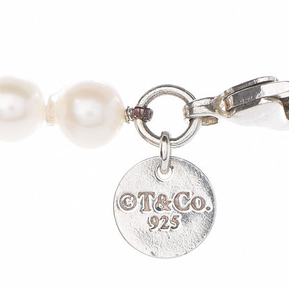 Tiffany Sterling Silver Ziegfeld 6mm Pearl necklace 4 of 7