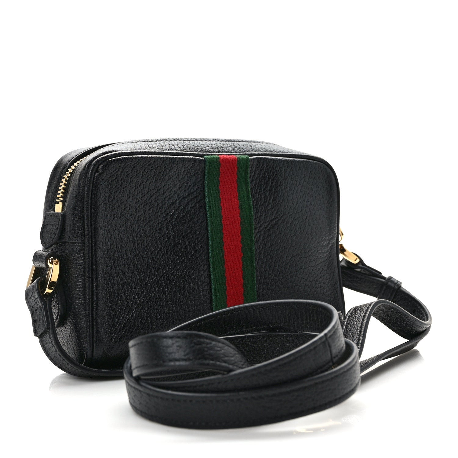 Gucci Calfskin Web Mini Ophidia Shoulder Bag Black 3 of 10