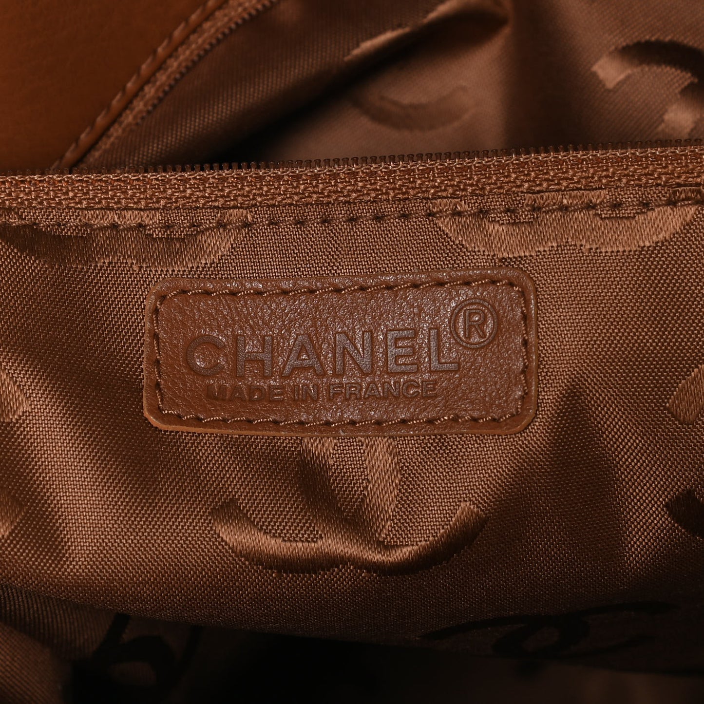 Lambskin North South Tote Brown