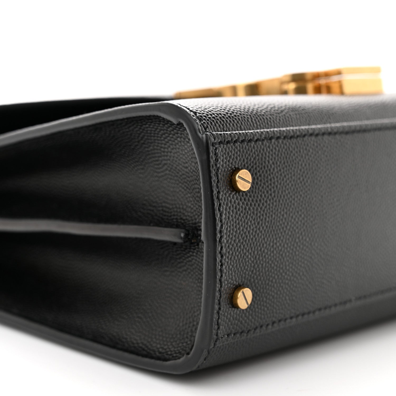 Saint Laurent Grain de Poudre Mini Classic Monogram Cassandra Top Handle Black 8 of 10