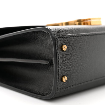 Saint Laurent Grain de Poudre Mini Classic Monogram Cassandra Top Handle Black 8 of 10