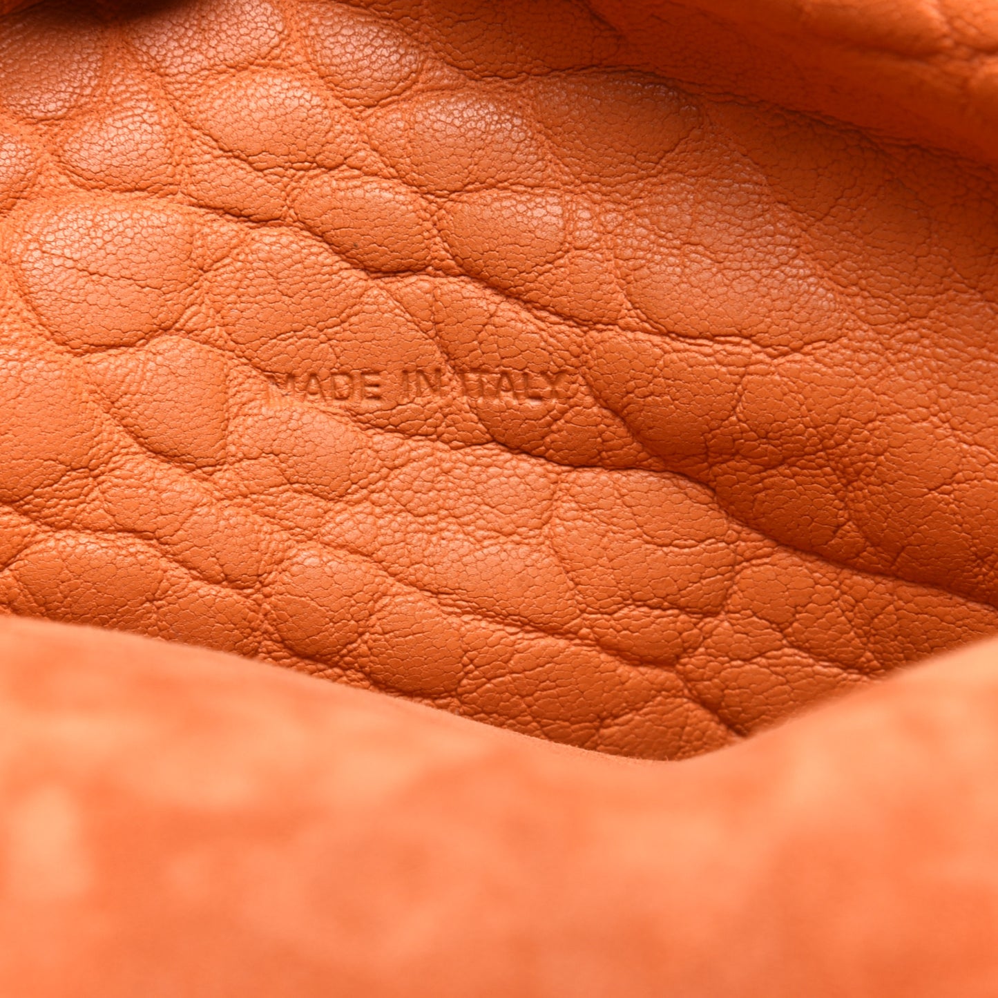 Canyon Grained Lambskin J'Adior Chain Flap Bag Orange