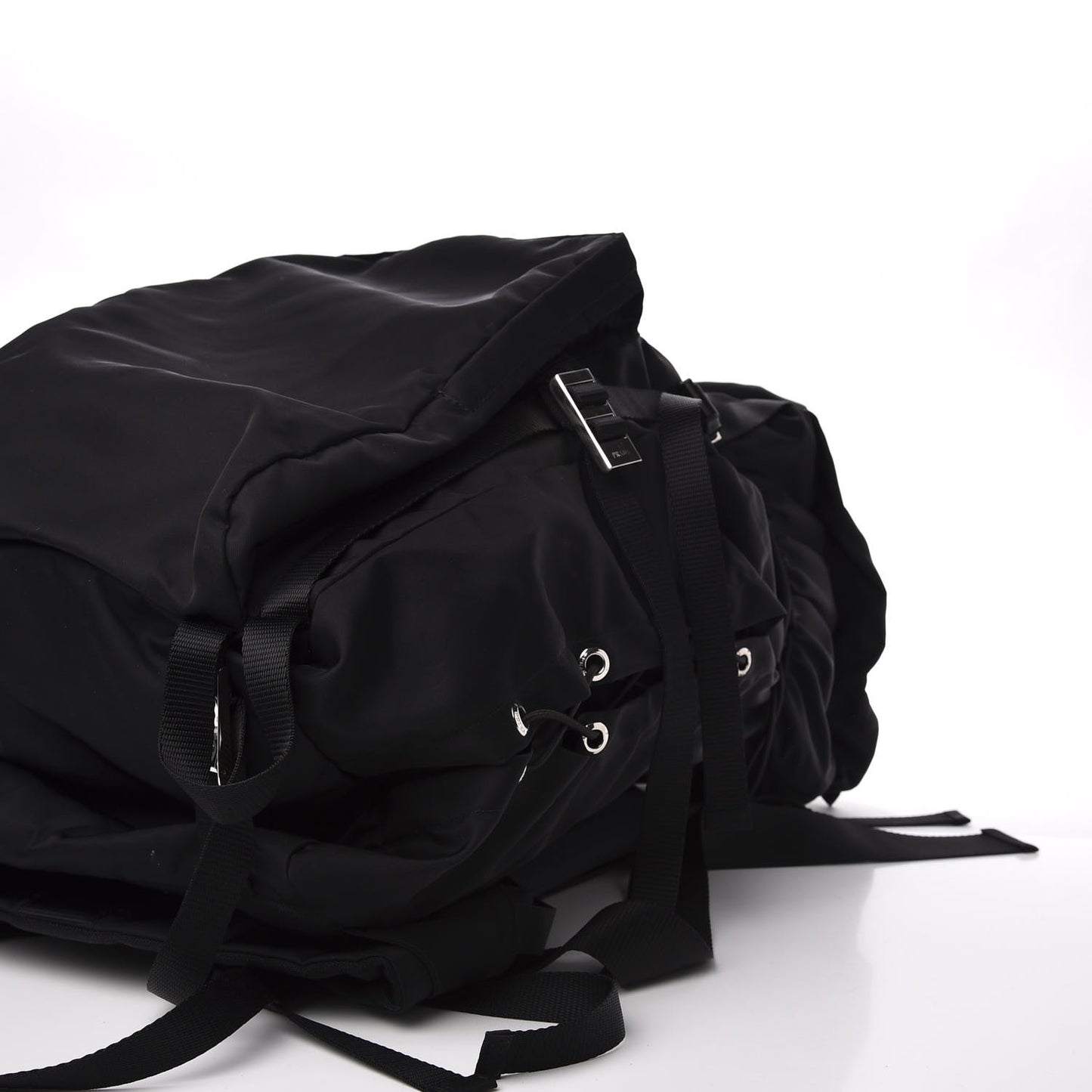 Tessuto Nylon Double Buckle Backpack Black
