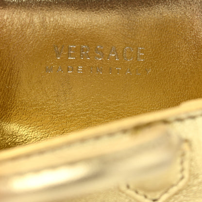 Versace Metallic Grained Calfskin Nano La Medusa Bag Key Ring Pouch Gold 6 of 8