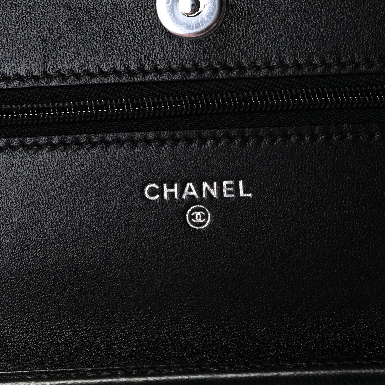 Chanel Lambskin Quilted Wallet On Chain WOC Black 5 of 8
