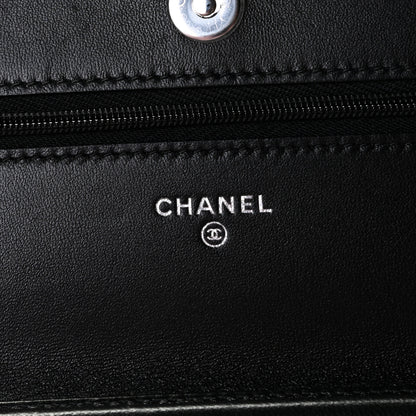Chanel Lambskin Quilted Wallet On Chain WOC Black 5 of 8