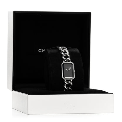 Chanel Stainless Steel Diamond Bezel 20mm Chain Premiere Quartz Watch Black 5 of 5