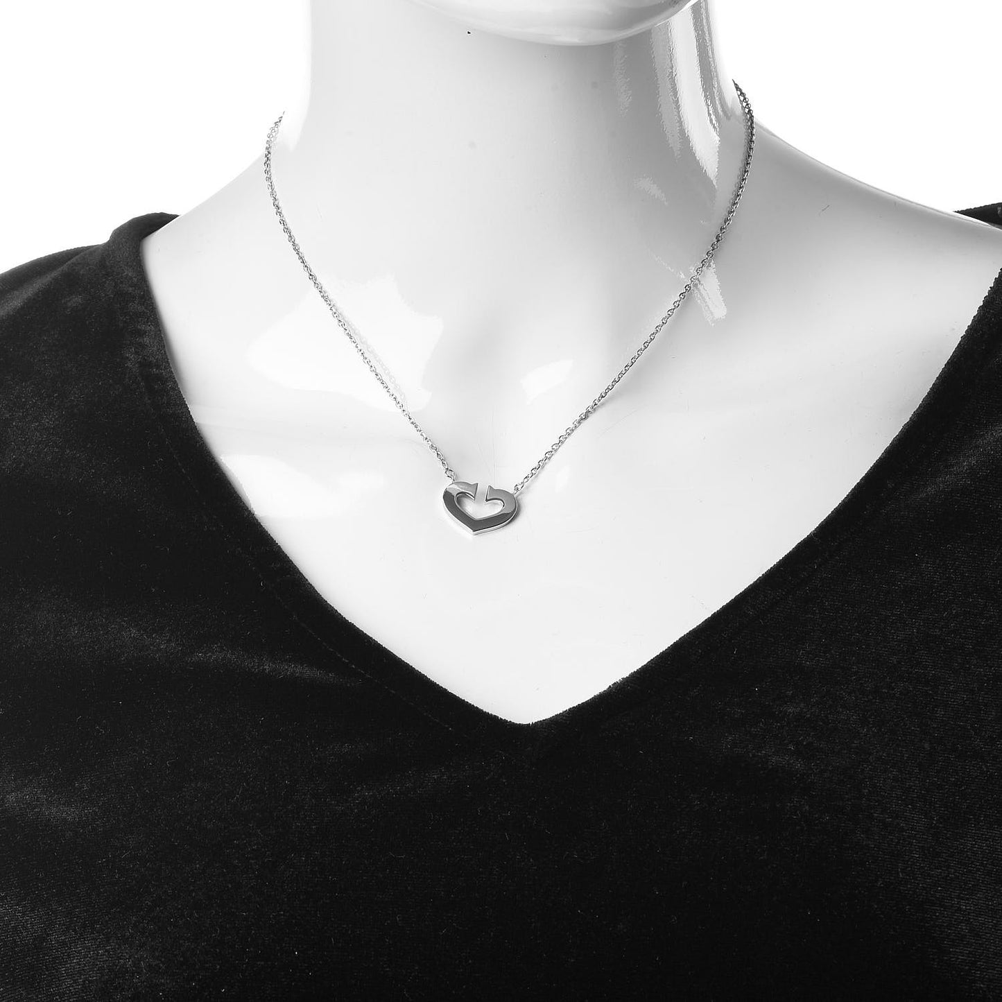 18K White Gold Medium Hearts and Symbols Necklace