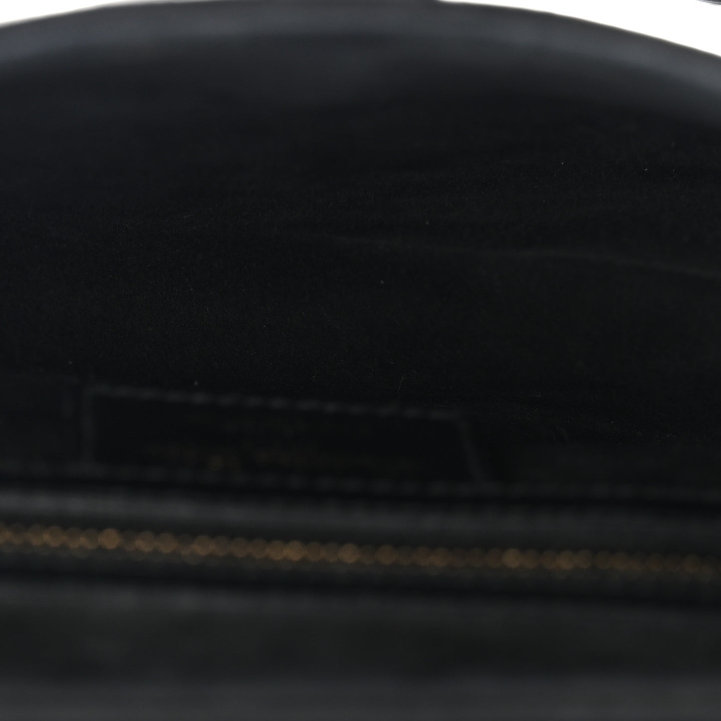 Grained Calfskin Saddle Bag Black