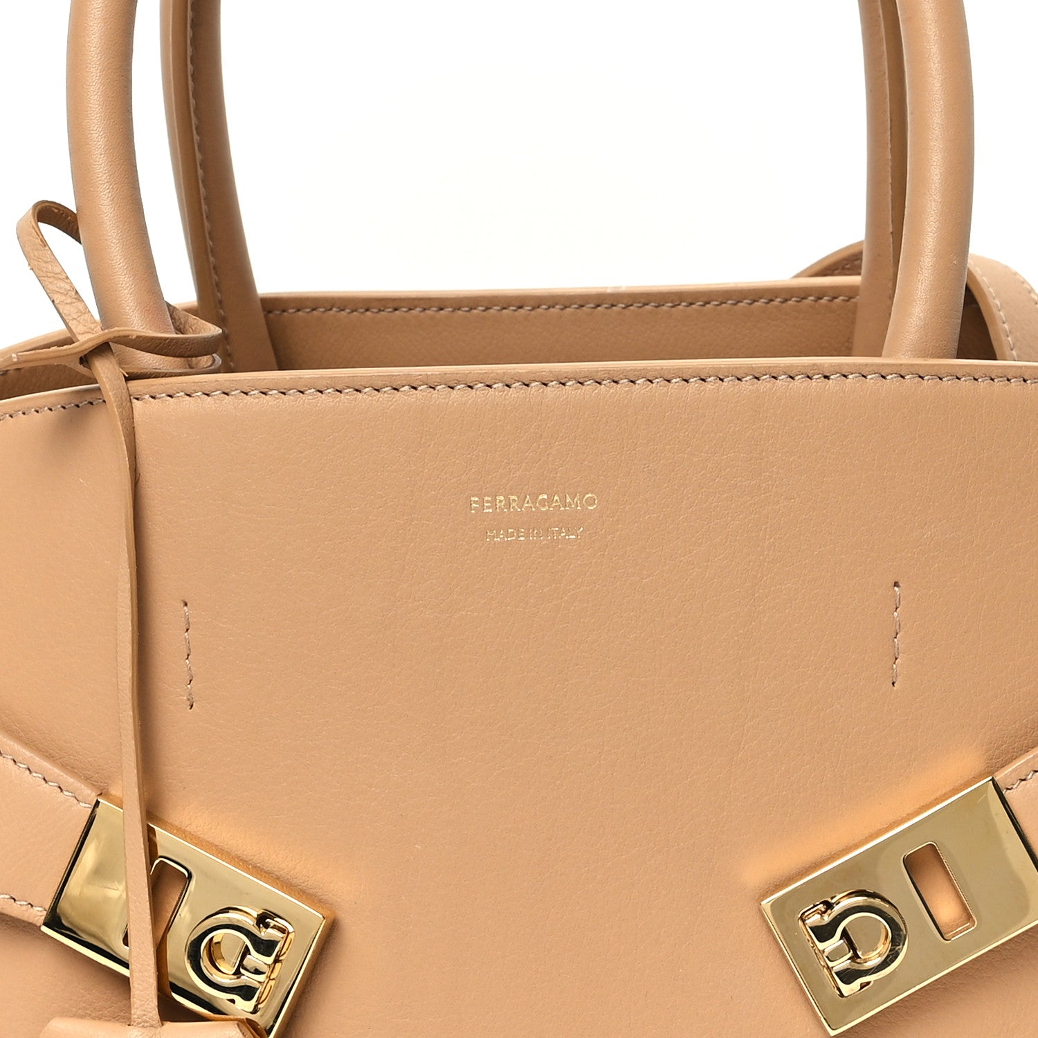 Salvatore Ferragamo Calfskin Medium Hug Bag Camel 8 of 12