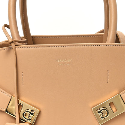 Salvatore Ferragamo Calfskin Medium Hug Bag Camel 8 of 12