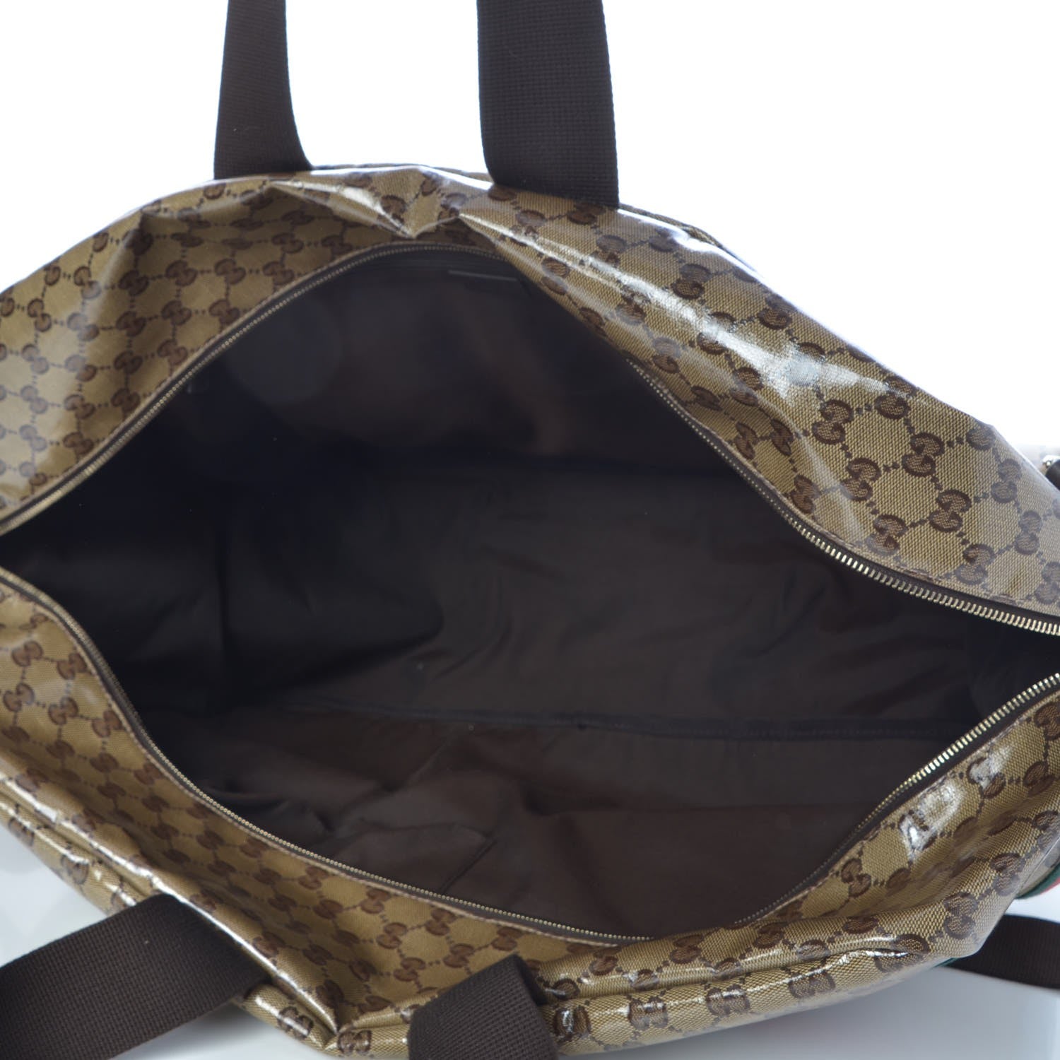 Gucci Crystal Monogram Web Large Carry On Duffle Bag Brown 7 of 7