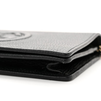 Gucci Pebbled Calfskin Soho Wallet On Chain Black 9 of 10