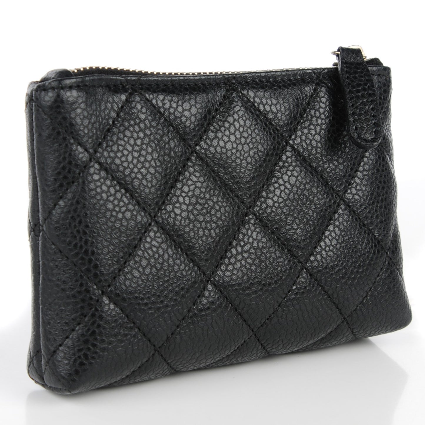 Caviar Quilted Key Holder Case Black
