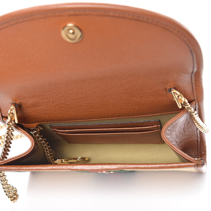 Gucci Vintage Canvas Calfskin Web Mini Rajah Slim Flap Shoulder Bag Sand Light Cuir 5 of 9