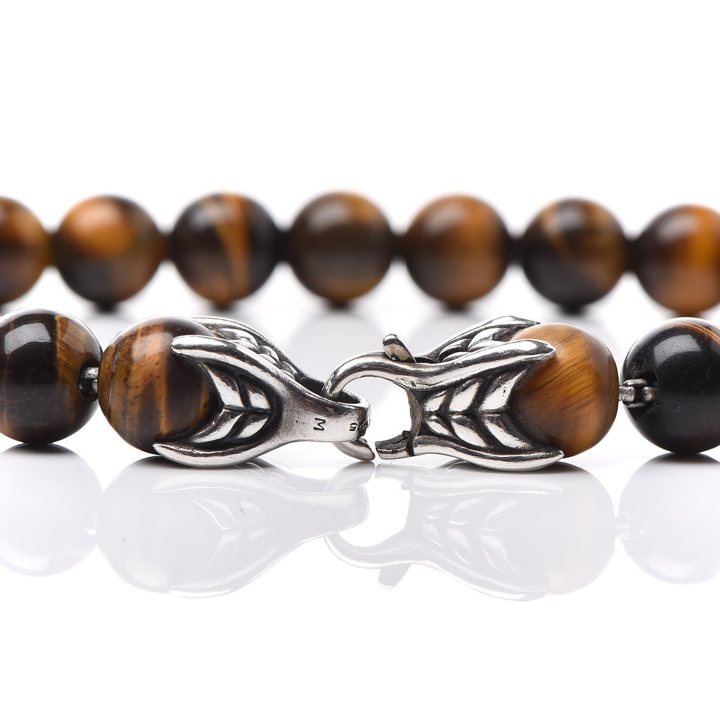 Sterling Silver Tiger's Eye 8mm Spiritual Beads Bracelet
