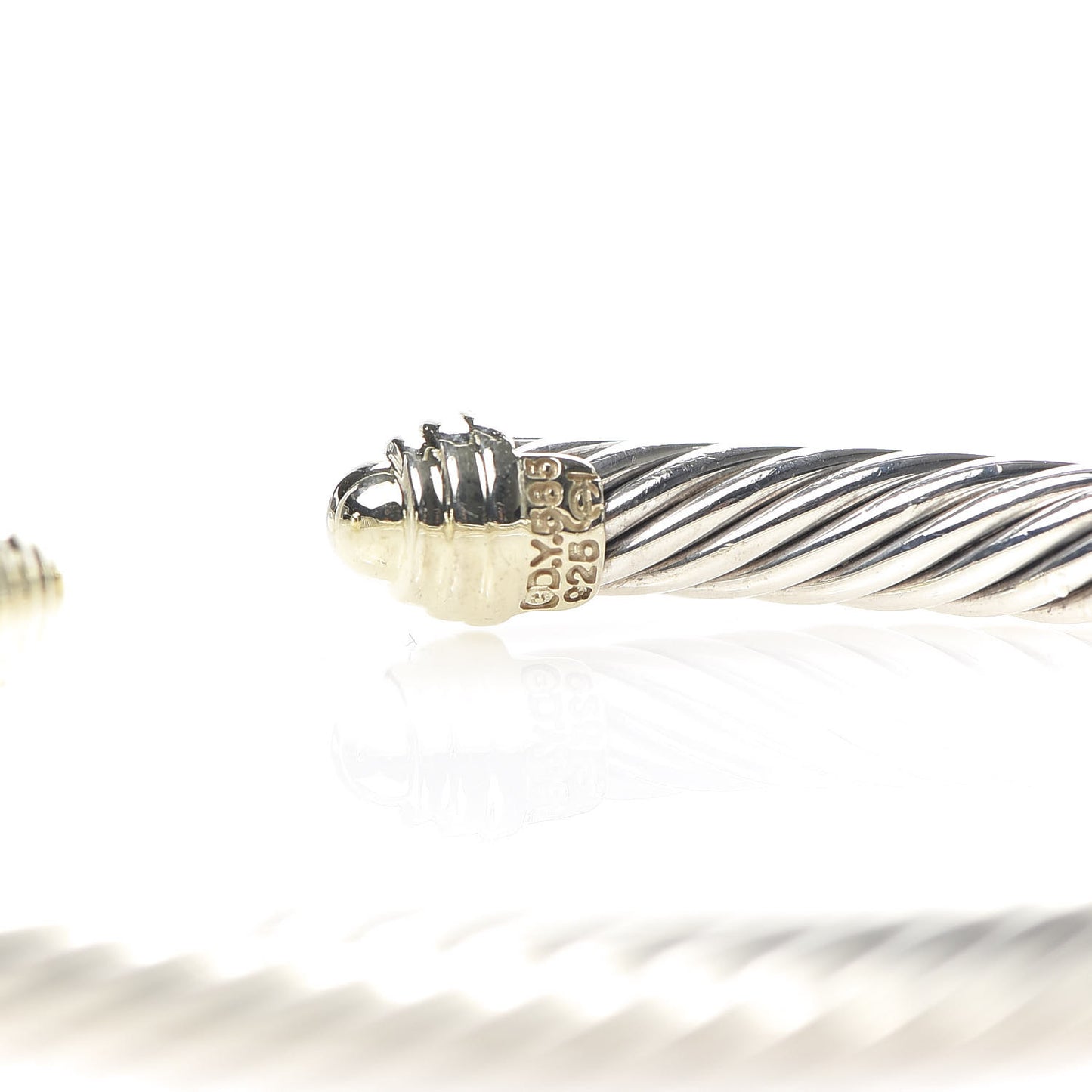 Sterling Silver 14K Yellow Gold 5mm Cable Classics Bracelet