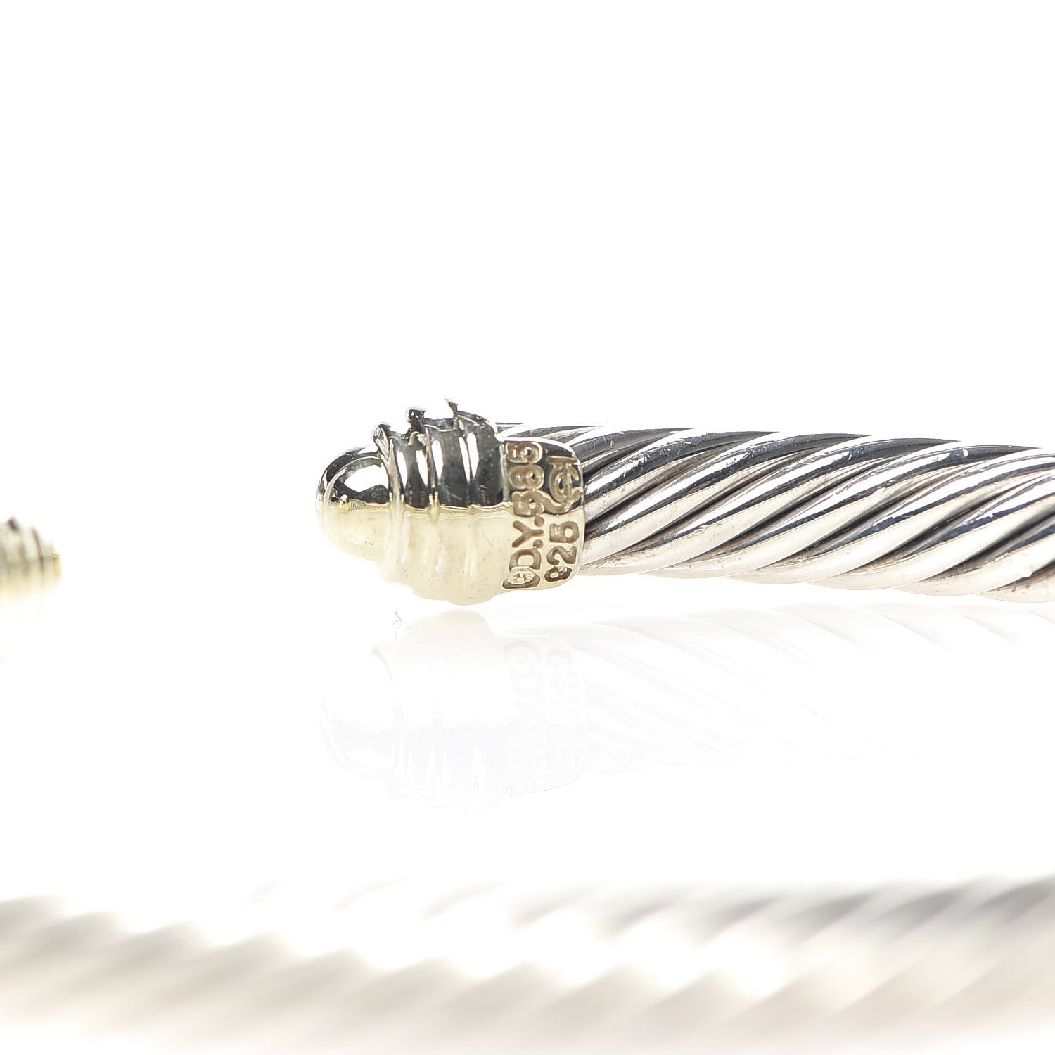 David Yurman Sterling Silver 14K Yellow Gold 5mm Cable Classics Bracelet 5 of 5