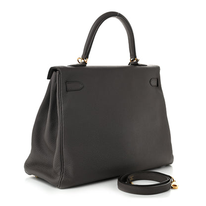 Hermes Togo Kelly Retourne 35 Etain 3 of 12