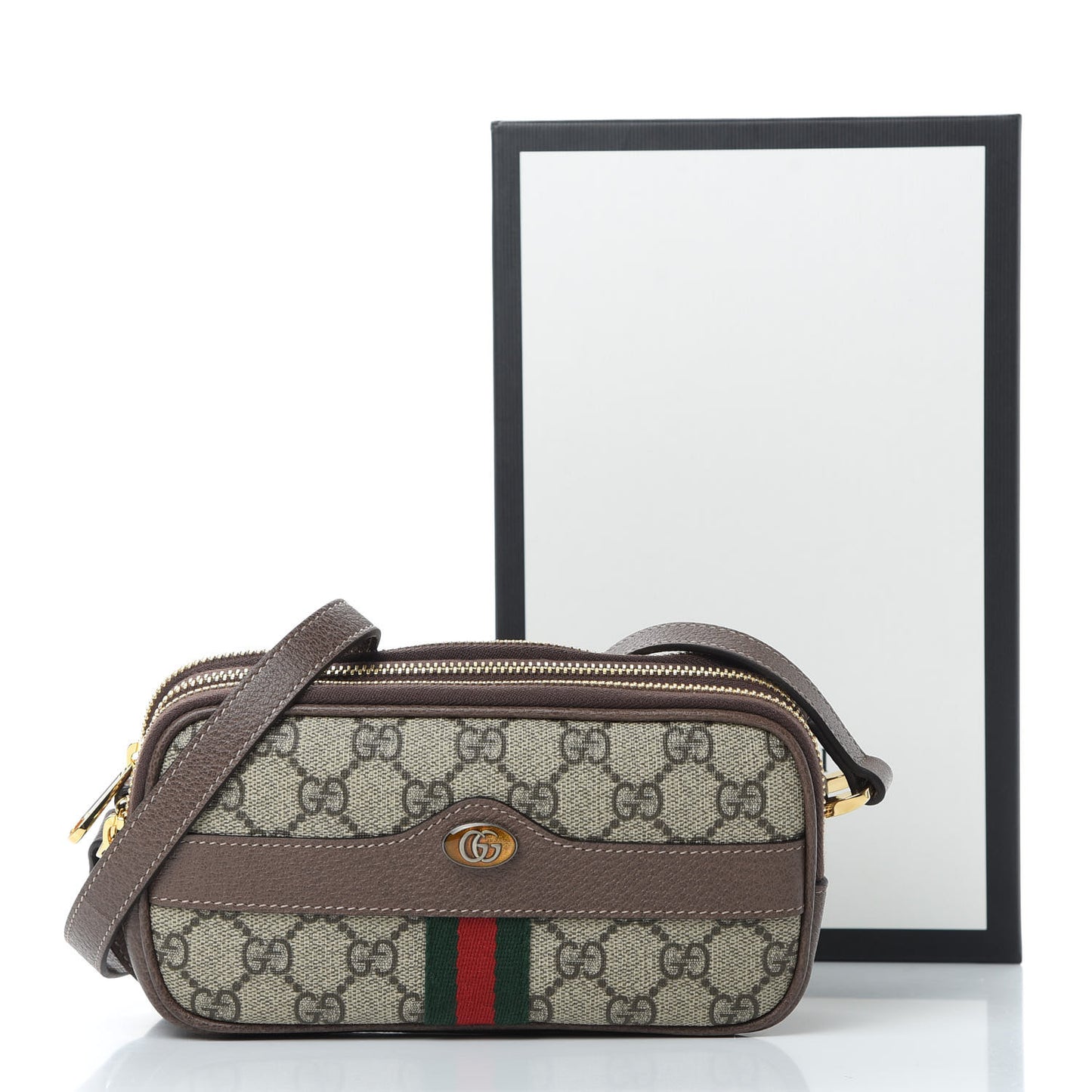 GG Supreme Monogram Web Mini Ophidia GG Bag Brown