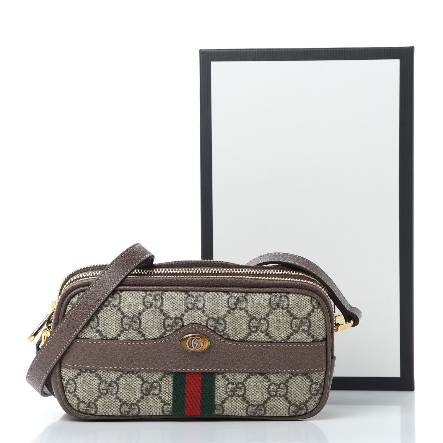 Gucci GG Supreme Monogram Web Mini Ophidia GG Bag Brown 14 of 14