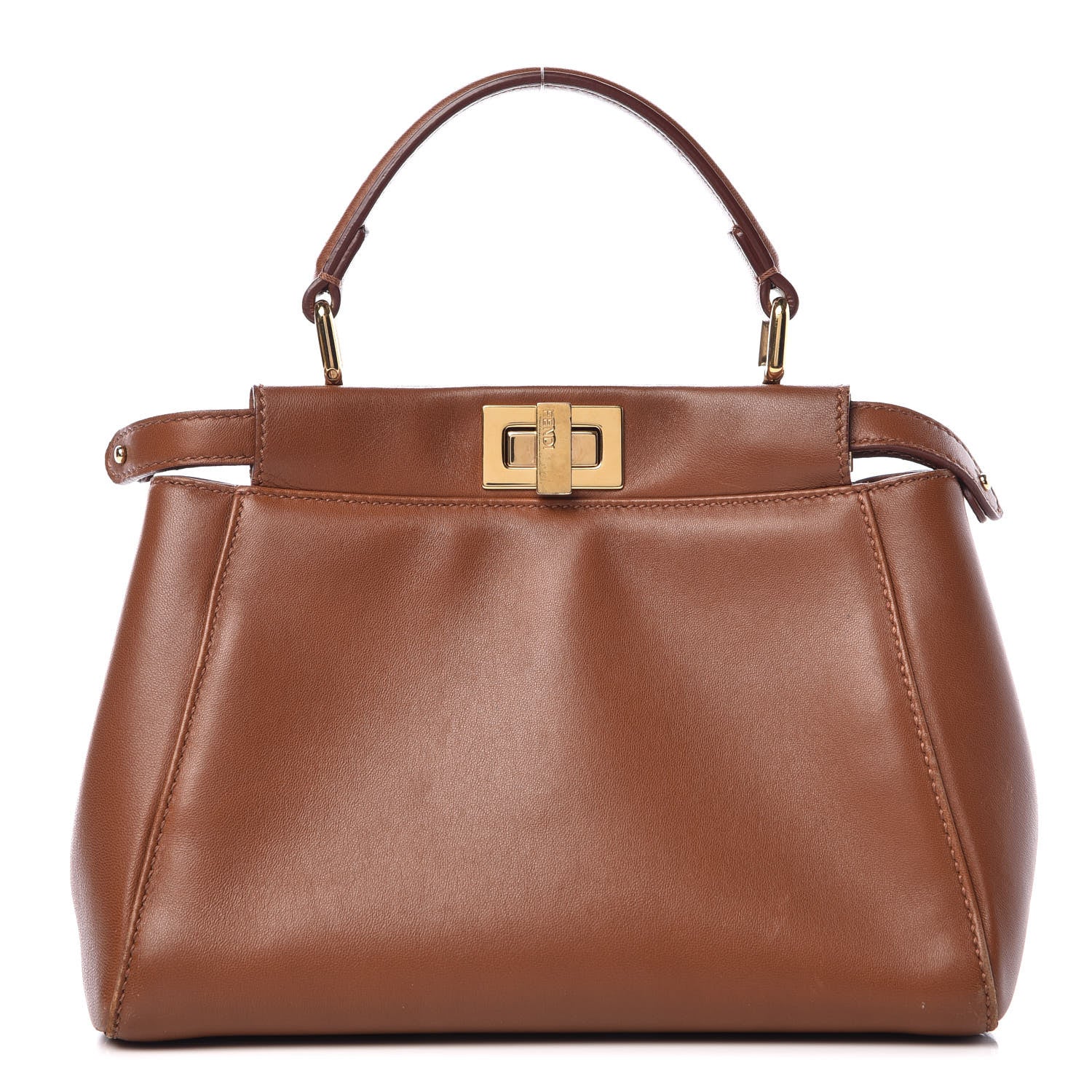 Fendi Nappa Mini Peekaboo Iconic Satchel Corteccia 1 of 15