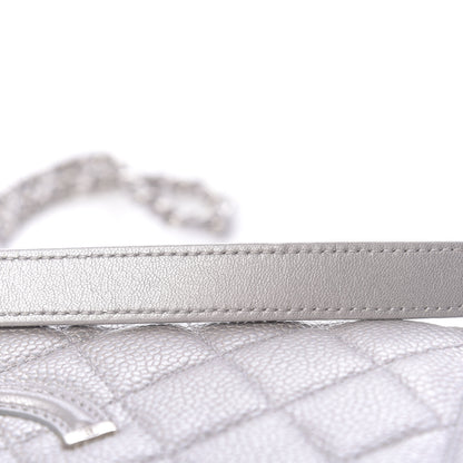 Chanel Metallic Caviar Quilted Small CC Filigree Flap Silver 12 of 13