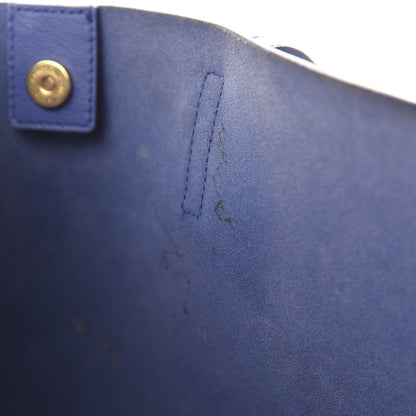 Saint Laurent Calfskin Large Shopping Tote Flash Blue 10 of 12
