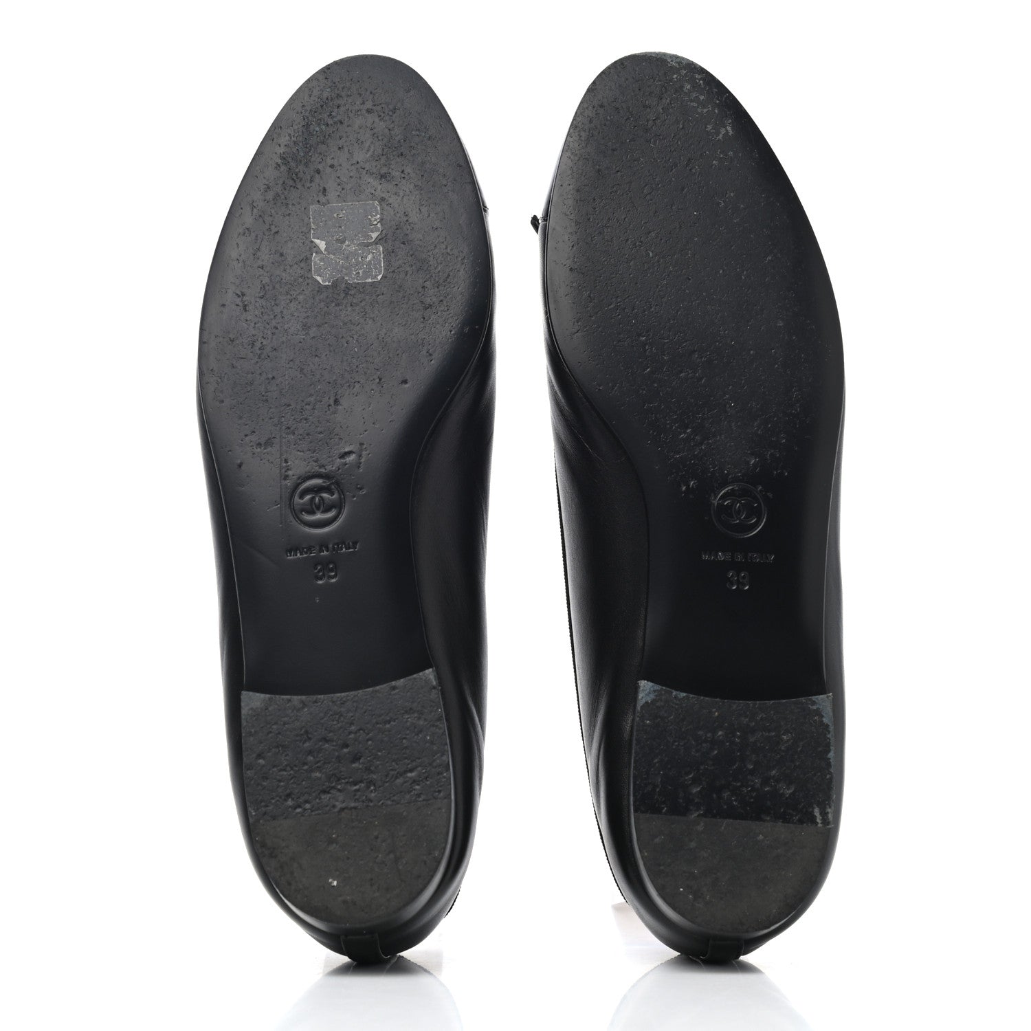 Chanel Lambskin Patent Cap Toe Ballerina Flats 39 Black 4 of 4