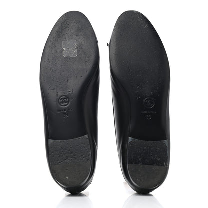 Chanel Lambskin Patent Cap Toe Ballerina Flats 39 Black 4 of 4