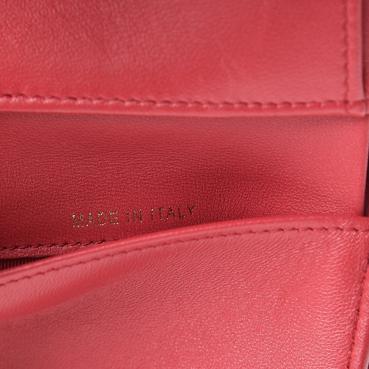 Lambskin Quilted Small Compact Wallet Red