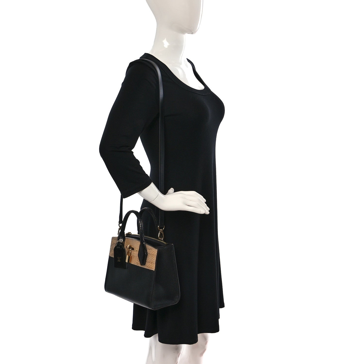 Louis Vuitton Calfskin Ayers City Steamer Mini Black 2 of 9