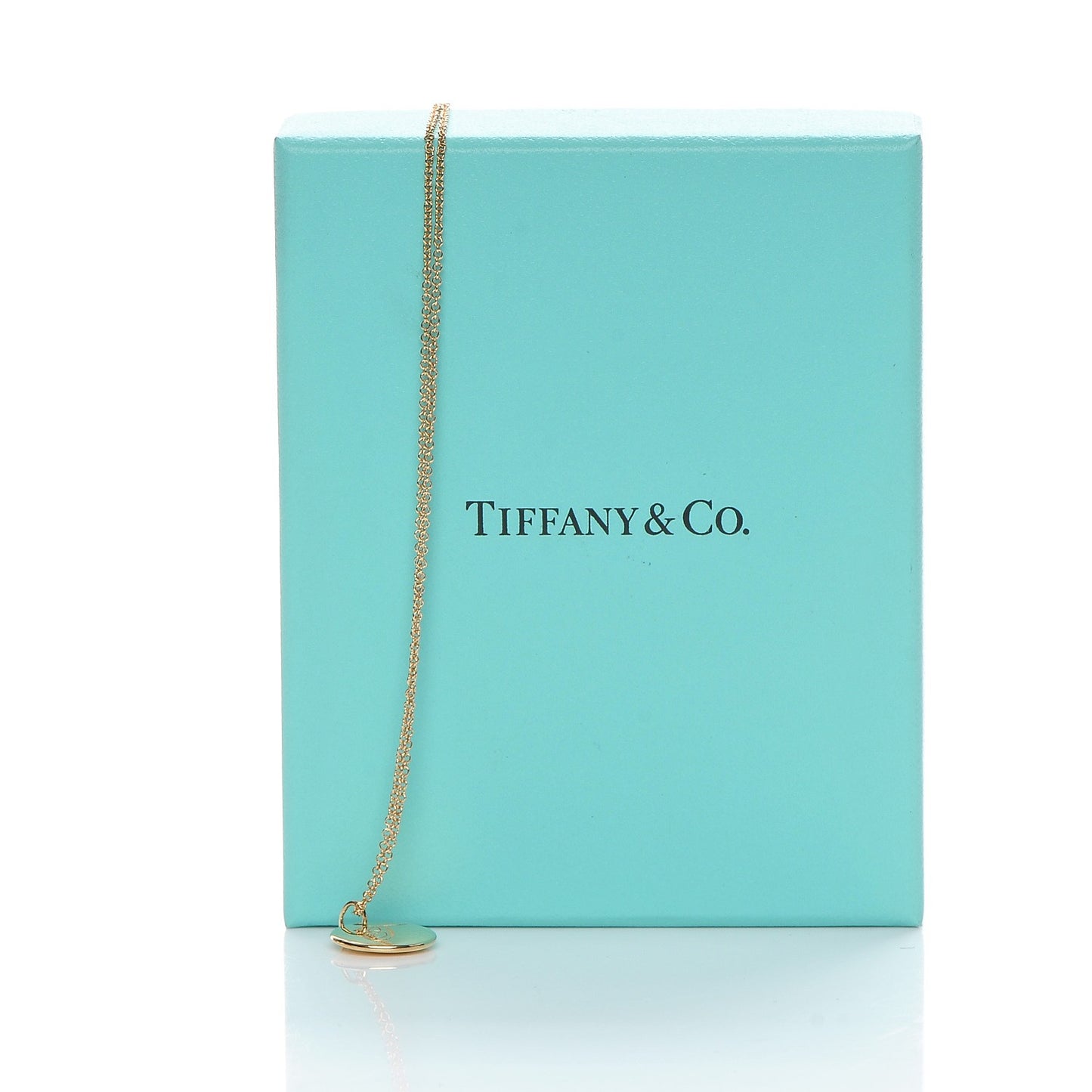 18K Yellow Gold Notes Letter T Disc Charm Necklace