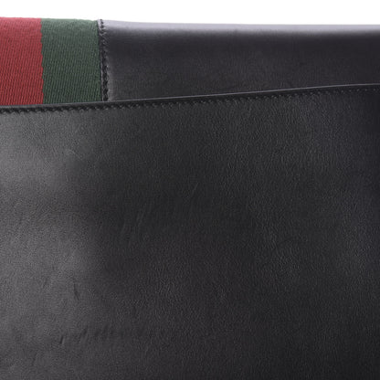 Gucci Calfskin Maxi Sylvie Clutch Black 18 of 19
