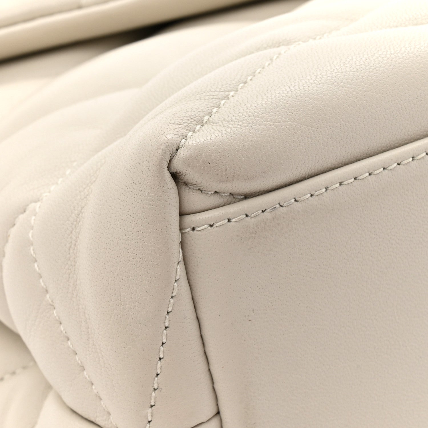 Saint Laurent Lambskin Quilted Sade Puffer Envelope Clutch Crema Soft 8 of 9