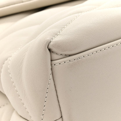 Saint Laurent Lambskin Quilted Sade Puffer Envelope Clutch Crema Soft 8 of 9