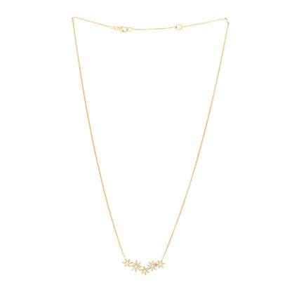 David Yurman 18K Yellow Gold Diamond Starburst Cluster Station Necklace 2 of 4