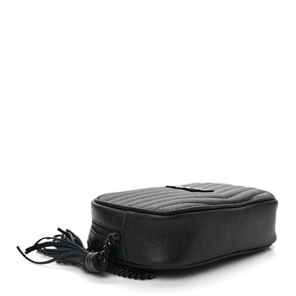 Saint Laurent Grain De Poudre Matelasse Monochrome Monogram Mini Lou Camera Bag Black 4 of 12