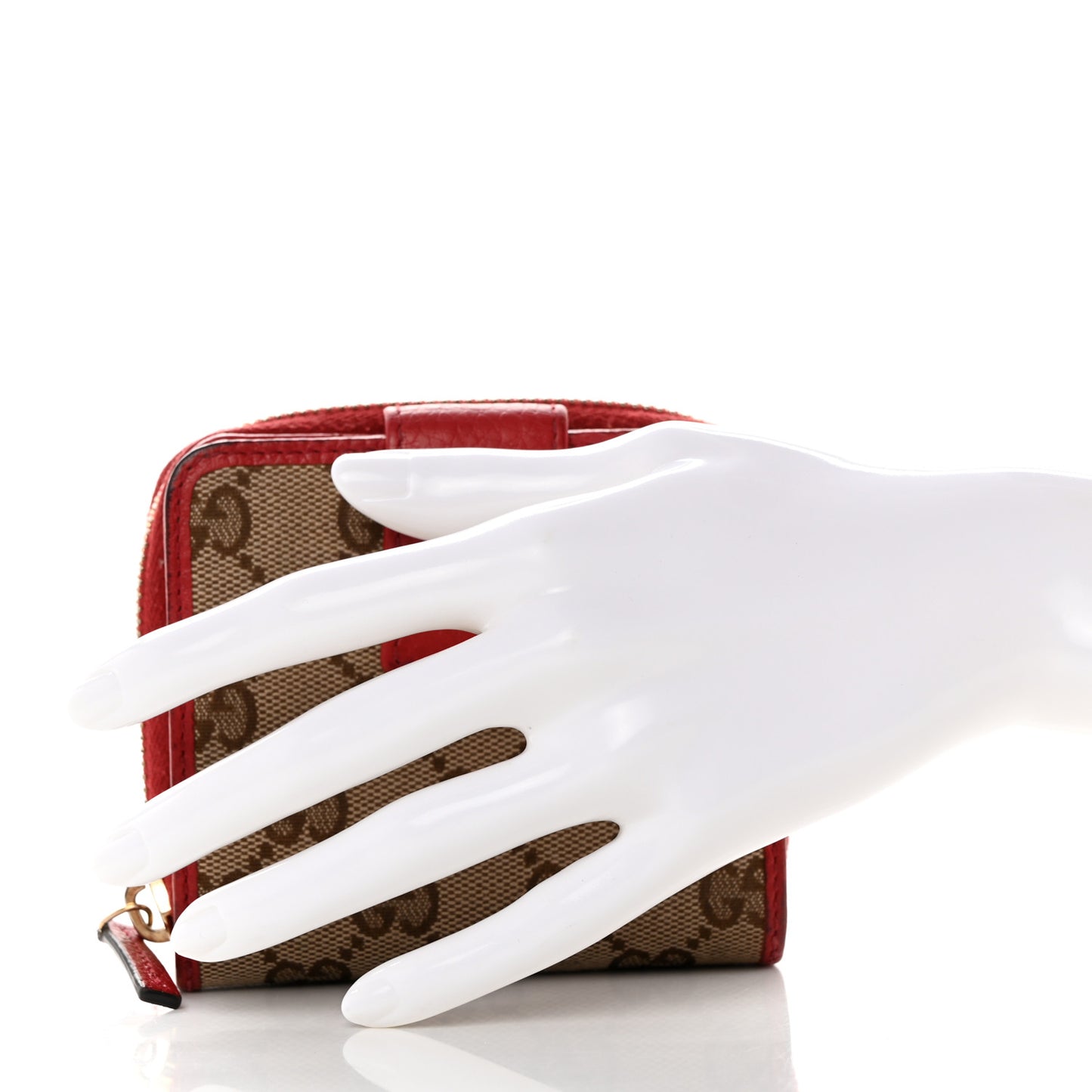 Monogram Dollar Calfskin Zip Around French Flap Wallet Beige Ebony Rosso