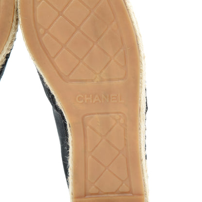 Chanel Canvas Quilted CC Espadrilles 37 Black 7 of 12