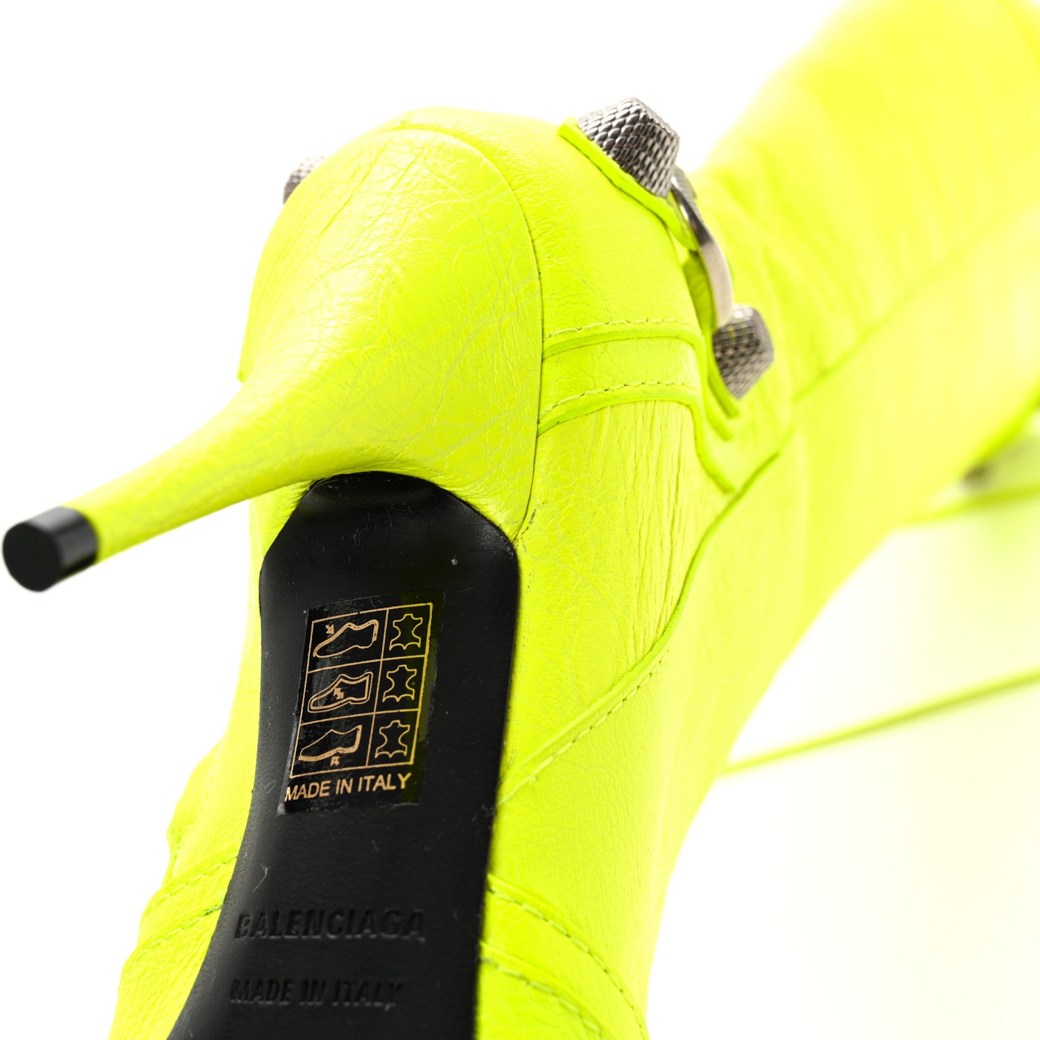 Balenciaga Agneau Arena Cagole 90mm Boots 35.5 Fluo Yellow 10 of 13