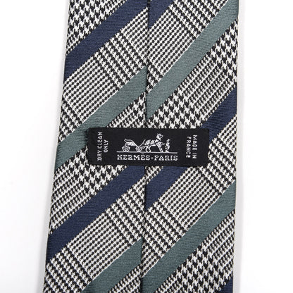 Hermes Silk Mens Checked Neck Tie 3 of 6