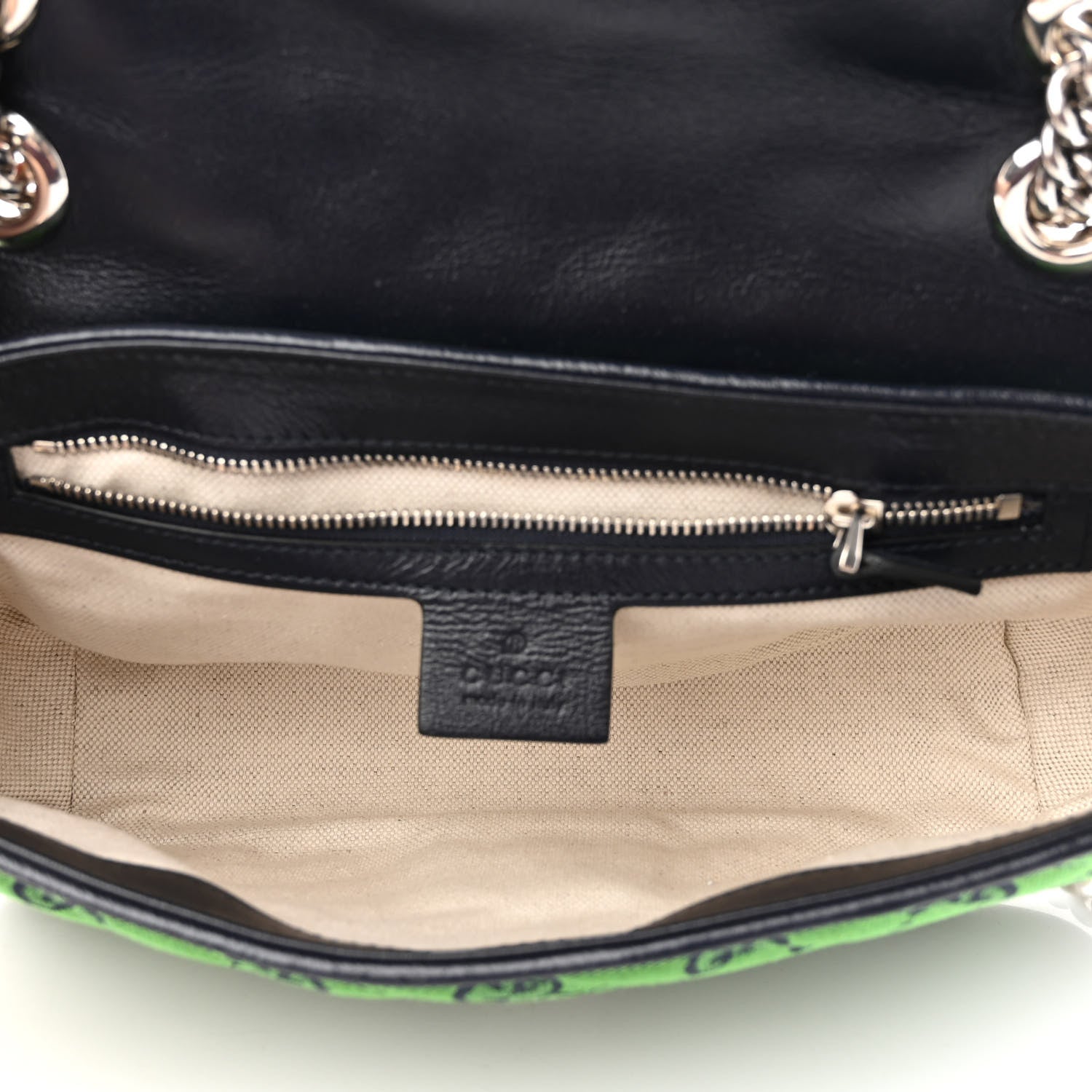 Gucci Monogram Multicolor Matelasse Diagonal Small GG Marmont Shoulder Bag Green Blue 5 of 10