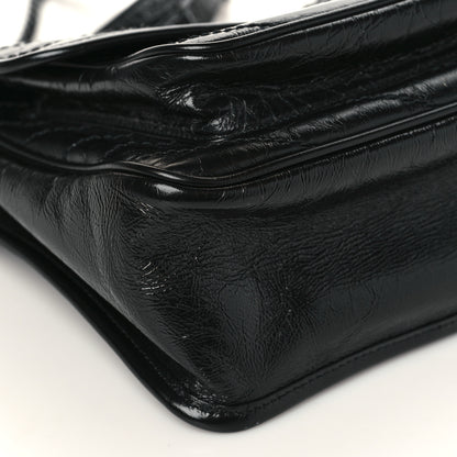 Saint Laurent Crinkled Calfskin Matelasse Monogram Medium Niki Chain Satchel Black 8 of 9