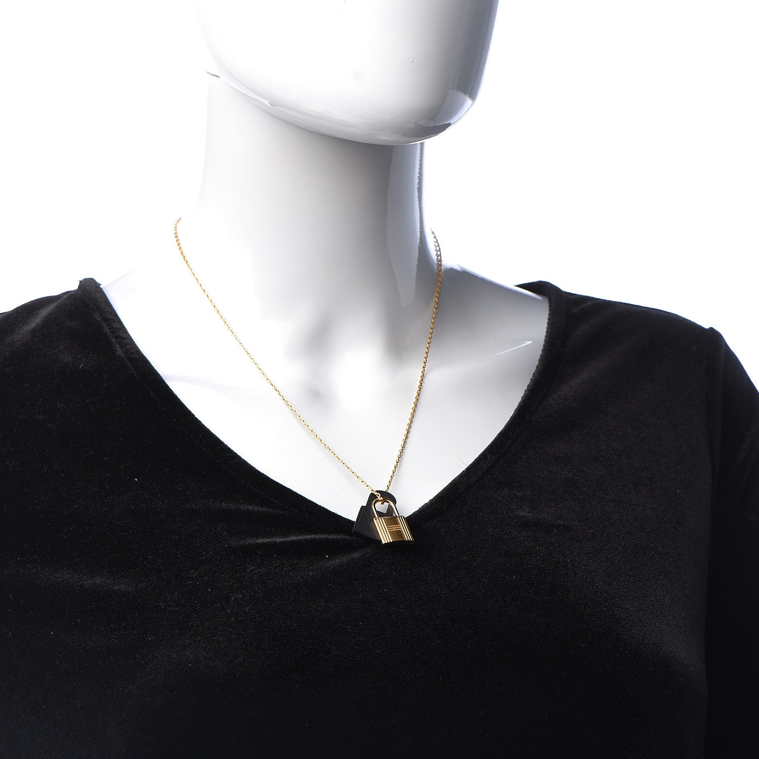 Hermes Swift Small O'Kelly Pendant Necklace Black 2 of 8